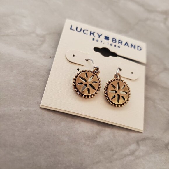 Lucky Brand Jewelry - 🍀 NEW Lucky Brand Medallion Circle Disk Drop Dangle Earrings 🍀